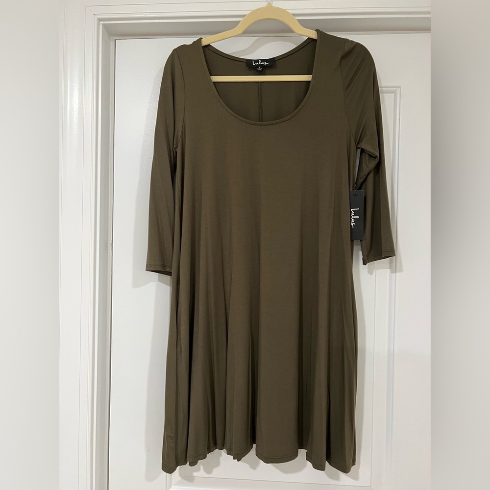 Lulus 3/4 Sleeve Green Dress NWT